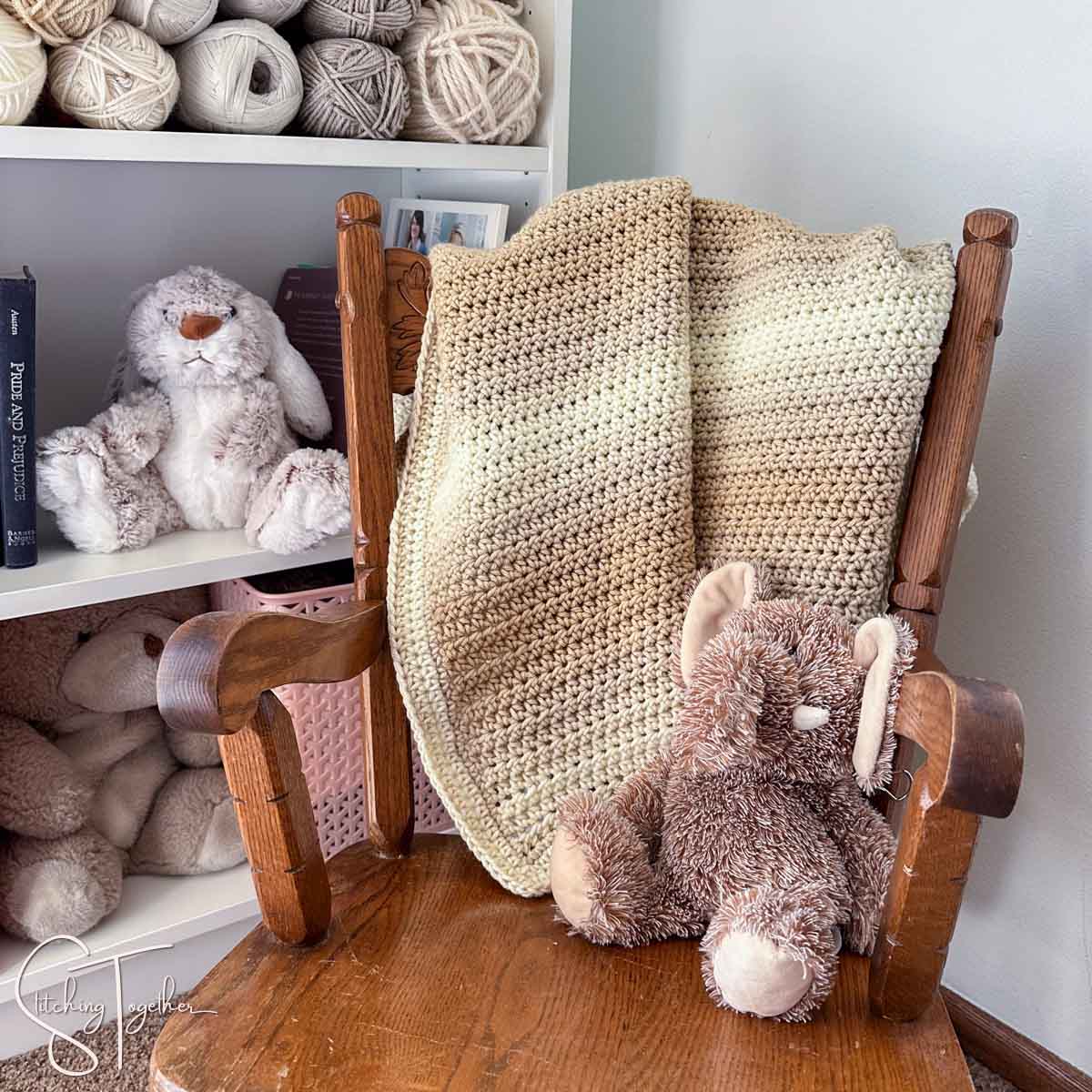 Half Double Crochet Baby Blanket Crochet Pattern Stitching Together