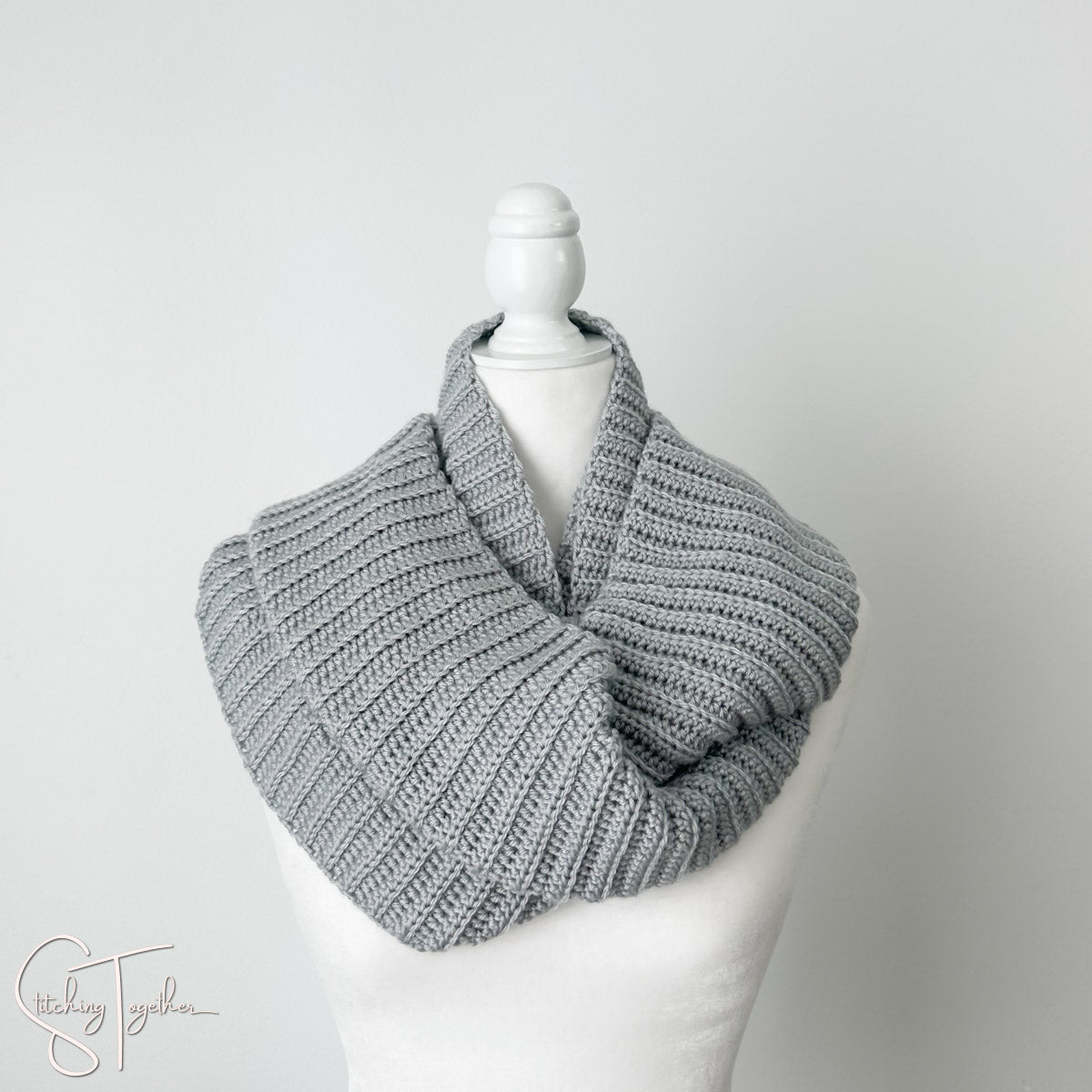 Ribbed Infinity Scarf Crochet Pattern – Stitching Together