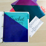 3 ring binder with insert that says crochet blankets