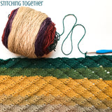 wrap me in diamonds crochet scarf in process