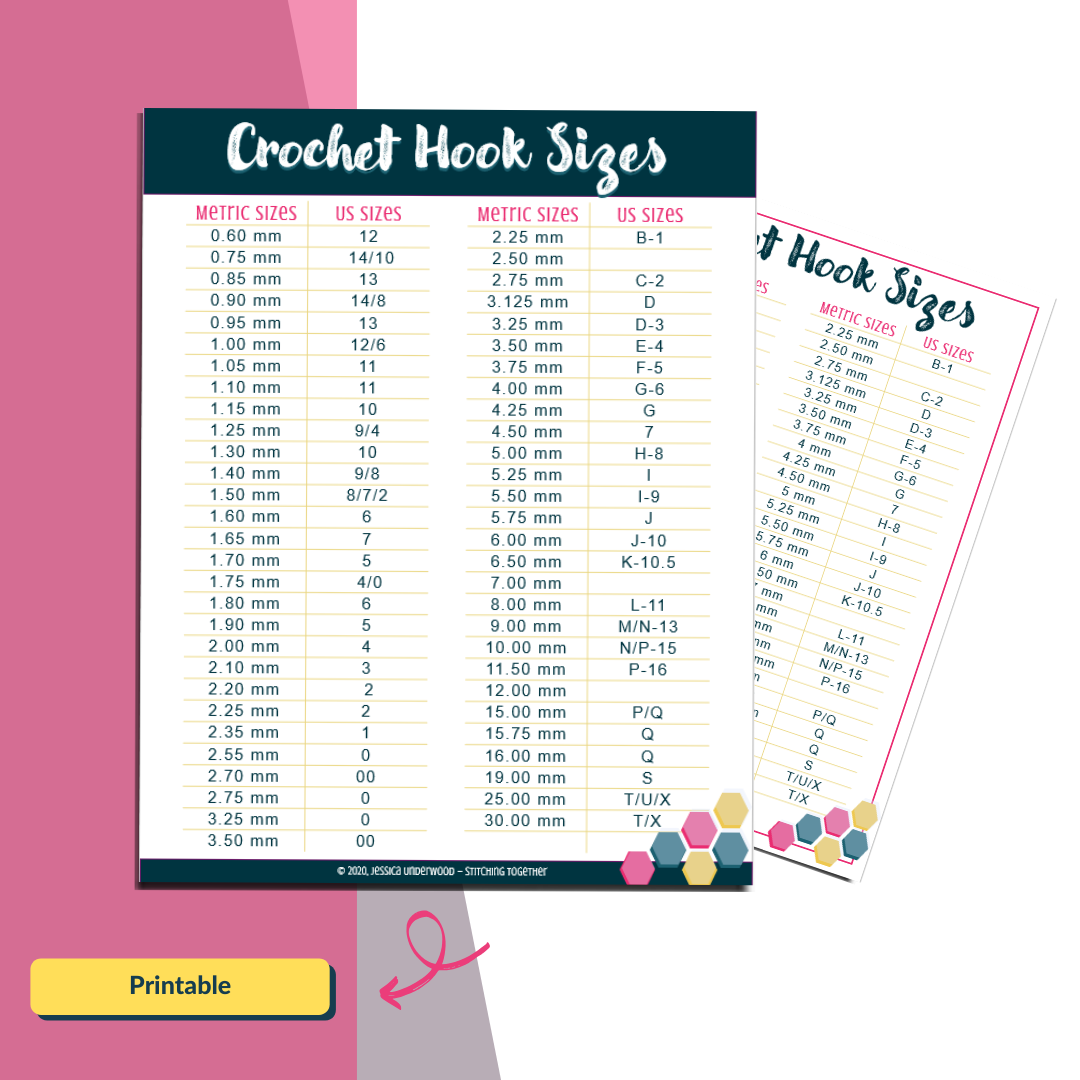 Crochet Hook Size Conversion Chart – Stitching Together