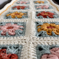 Floral Granny Square Table Runner Crochet Pattern