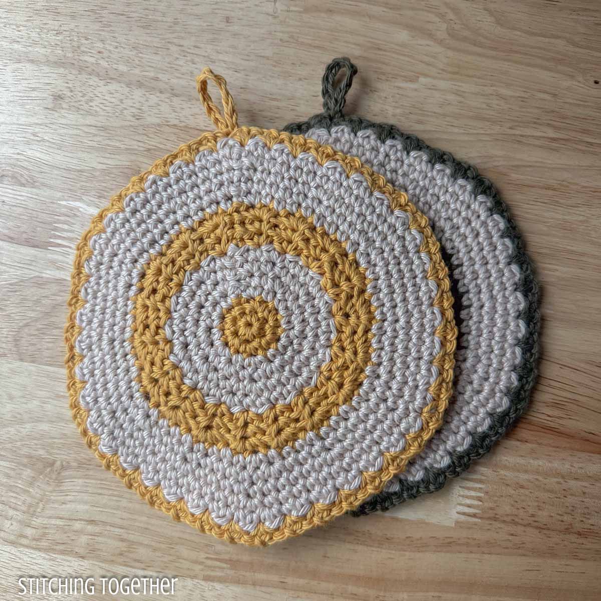 Round Trivet Crochet Pattern Stitching Together