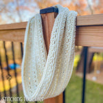 crochet infinity cowl hanging