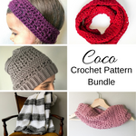 collage image for coco crochet pattern bundle