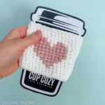 heart crochet coffee sleeve