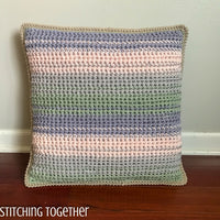 striped crochet pillow 