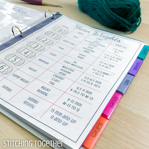 Crochet Pattern Binder Stitching Together