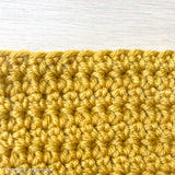 close up of extended single crochet stitches