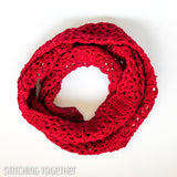 red crochet scarf