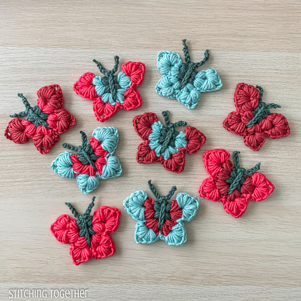 colorful crochet butterflies