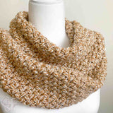 close up of crochet bean stitch scarf