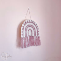 pink rainbow wall hanging crochet pattern