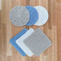 square and round crochet coasters