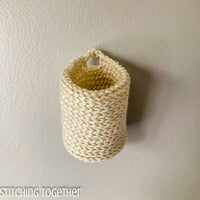 mini crochet basket hanging