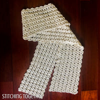 crochet shell stitch scarf partially folded