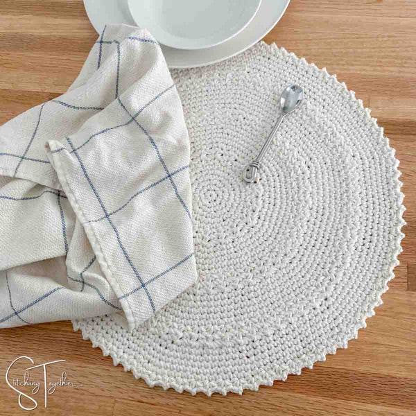 Round Placemat Crochet Pattern Stitching Together