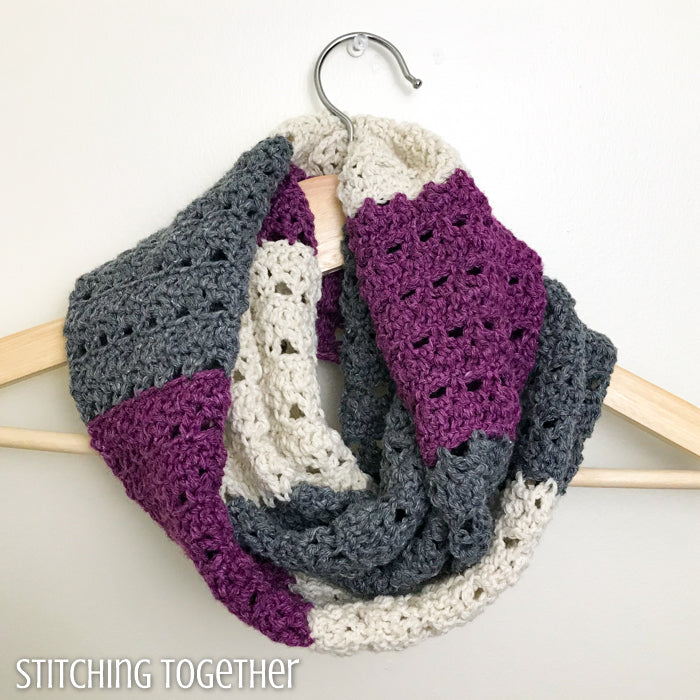 Silky Striped Infinity Scarf Crochet Pattern – Stitching Together